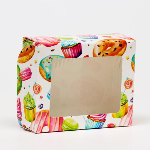 Цена за 20 шт. Коробка складная Пончики, 10 х 8 х 3,5 см - UPAK LAND фото 2