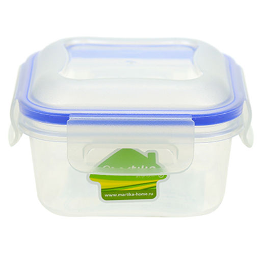 Контейнер для продуктов пластмассовый "Спессо" 0,45л, 12,2х12,2х6,1см, цвета микс, подходит для СВЧ (Россия)