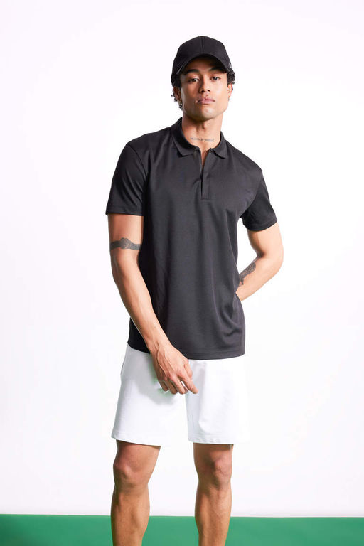 DeFactoFit Спортивная футболка с короткими рукавами и воротником-поло Slim Fit  фото 3