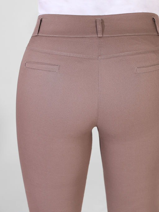 Брюки больших размеров коричневые летние женские - Almond фото 7