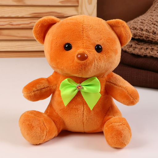 Мягкая игрушка «Мишка», с бантиком, 20 см, с присоской, коричневый