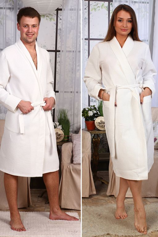 Вафельный халат воротник ШАЛЬ универсальный - Ашматекс фото 23