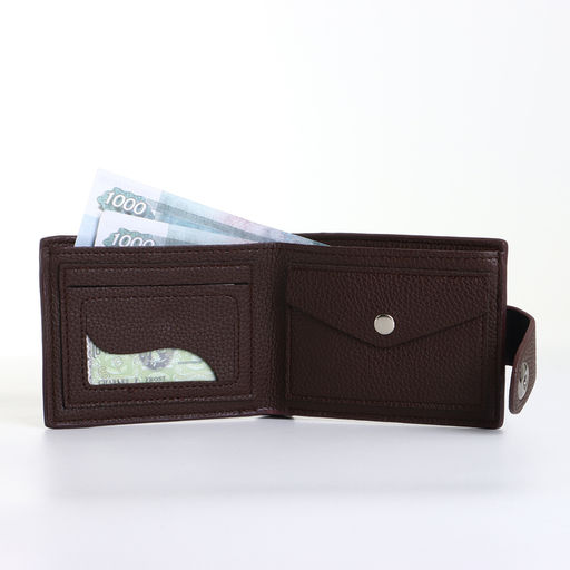Портмоне мужское на магните, коричневое