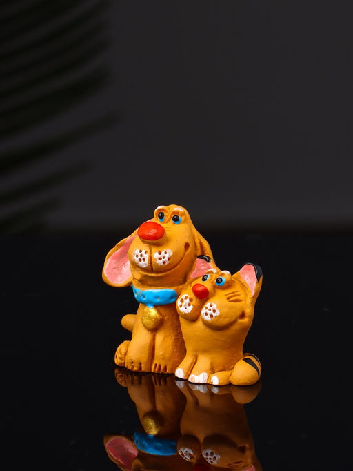 Фигурка полистоун «Котик с собачкой», 3.6×4.2×2.2 см