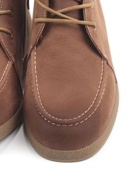 01-S77-99 BROWN Ботинки демисезонные женские (натуральная замша, байка)