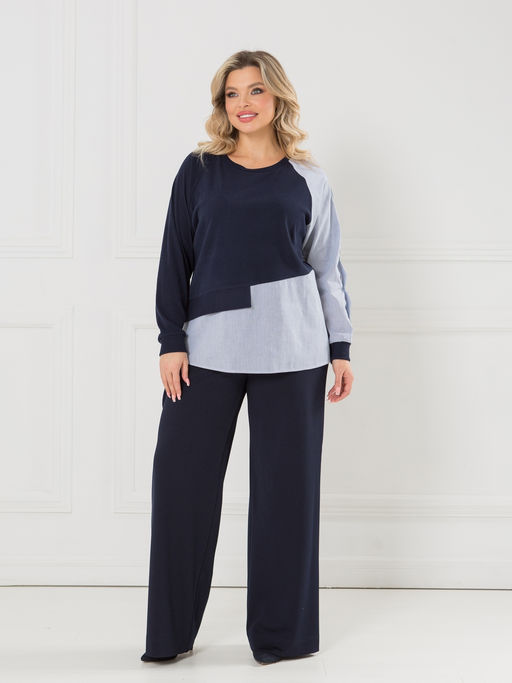 Блузка 1444 темно-синий - Novita фото 9