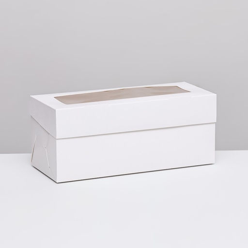 Цена за 2 шт. Коробка для 3 капкейка с окном, целлюлоза, 25×10×10 см