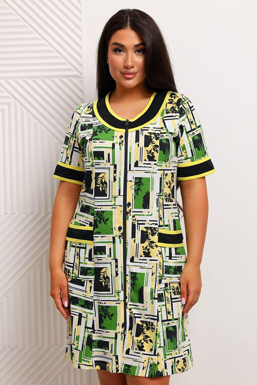 Халат женский из кулирки Марфа цитрусовый микс - Амадэль фото 9