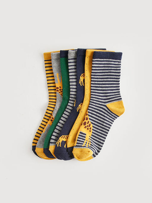 Desenli Erkek ?ocuk Soket ?orap 7li