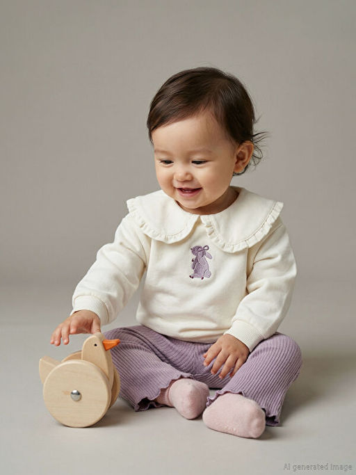 Bebe Yaka K?z Bebek Sweatshirt ve Tayt