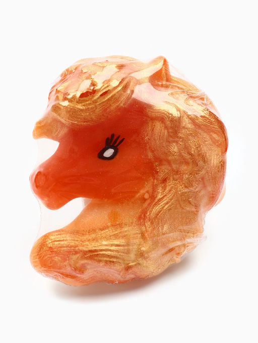 Цена за 2 шт. Новогоднее мыло ручной работы глицериновое «Символ года» золотистая лошадь, 50 г