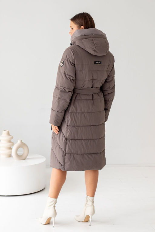 Полупальто J22D073CW серо-кофейный