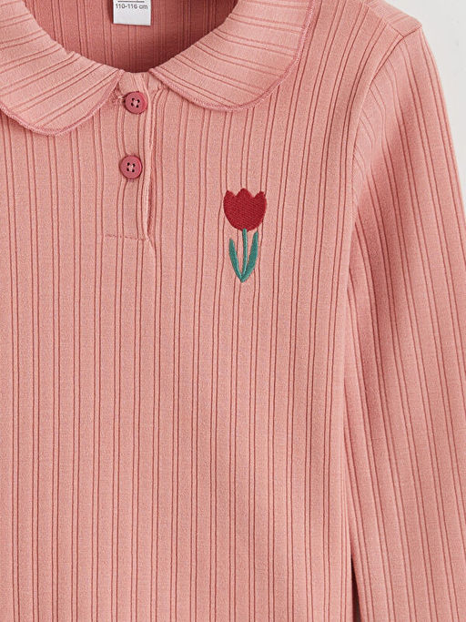 Bebe Yaka ?i?ekli K?z ?ocuk Ti??rt