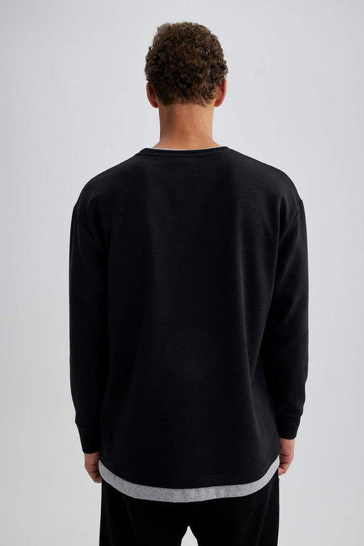 Толстовка оверсайз с круглым вырезом и принтом - Defacto фото 7