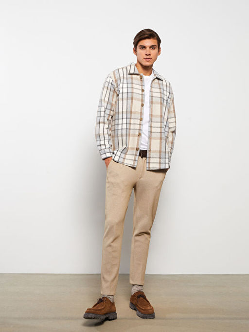 Rahat Kal?p Uzun Kollu Ekose Erkek Oduncu G?mlek Ceket Baba O?ul Kombini