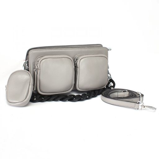 Сумка женская натуральная кожа GU 2033-2573, 1отд, плечевой ремень, св, серый SALE SALE 239452 - Adelia фото 6