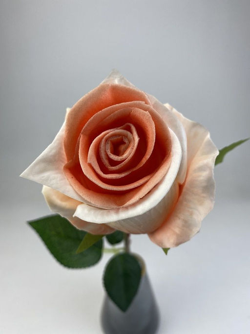 Роза силиконовая ароматизированная 55см, цвет персиковый