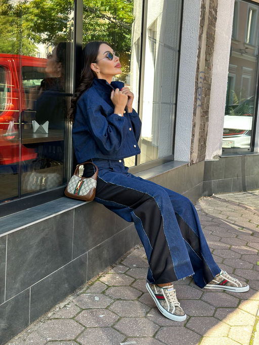 Брюки AURA 4153-170 тёмно-синий деним