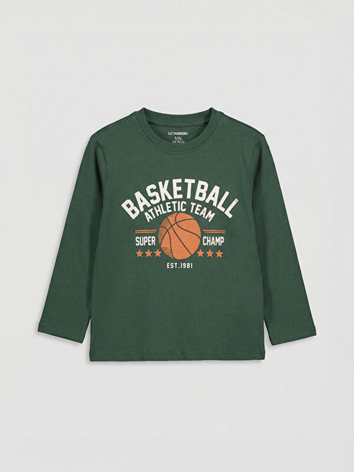 Bisiklet Yaka Bask?l? Erkek ?ocuk Ti??rt 2li