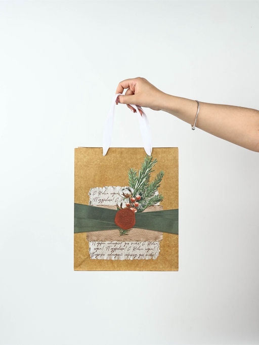 Набор пакетов крафтовых «Новогоднее поздравление»