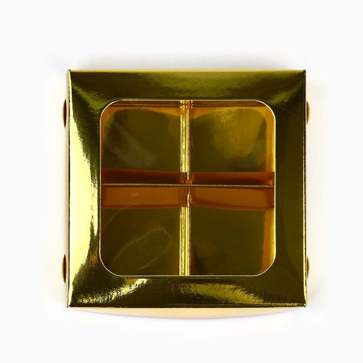 Цена за 5 шт. Коробка для конфет «Золотистая», 10.5×10.5×3.5 см