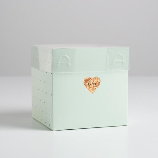 Коробка для цветов с PVC крышкой Love, 12 х 12 х 12 см - Дарите счастье фото 2