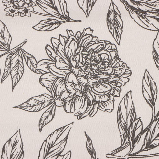 Шторы для кухни с подхватами Этель Black flowers, 149×180 см, комплект - 2 шт.