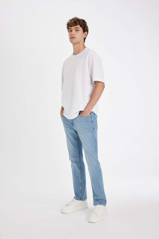 Джинсовые брюки Sergio Regular Fit Normal Mold с нормальной талией и зауженными штанинами - Defacto фото 4