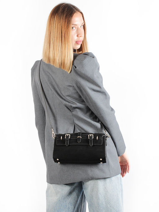 LACCOMA сумка M1066-черный натуральная замша хлопок