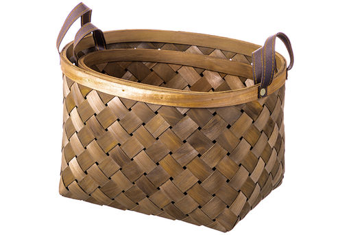 Набор 2 корзин 1 корзинка 35*28*22 см, 1 корзинка 30,5*24,5*20 см, коричневый