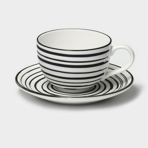 Чайная пара фарфоровая Magistro Hypnose, кружка 230 мл, блюдце 15,5 см