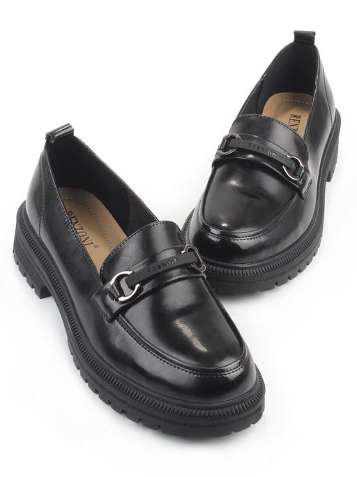 03-PDEB91-3 BLACK Лоферы женские (натуральная кожа)