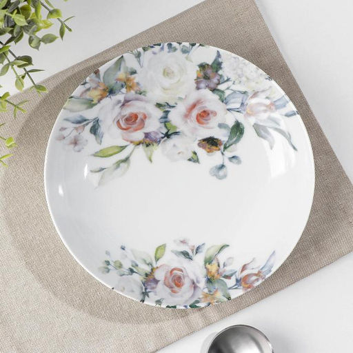 Тарелка глубокая Добрушский завод «Верона», 700 мл, d=20.5 см, фарфор, белая