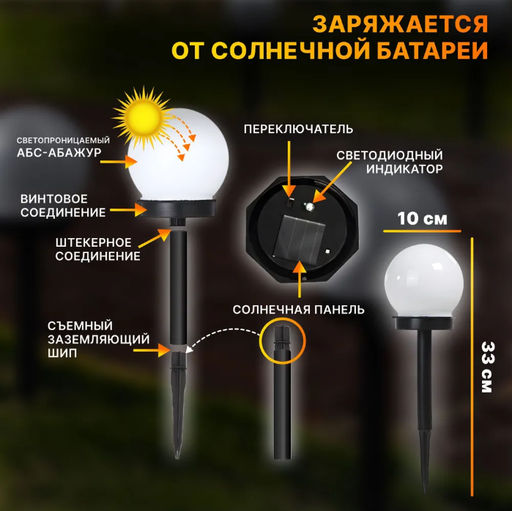 Уличный светильник для дачи и сада (на солнечной батарее)