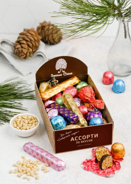 Ассорти 30 вкусов, 585 г | шоу-бокс - Сибирский кедр фото 2