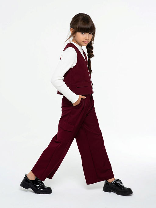 Синий школьный жилет для девочки Mooriposh, модель 1115 фото 21