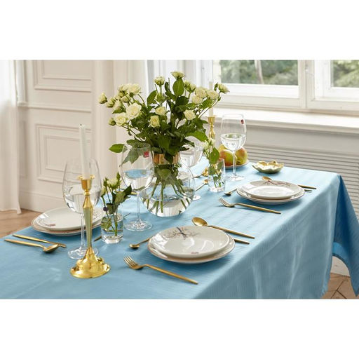 Скатерть Этель Shine 150*250 +/-3см, цв.серо-синий, пл. 192 г/м2, хл с ВГМО  фото 7