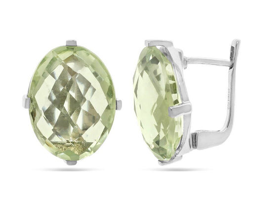 Серьги из серебра зеленый аметист, Бернадет2