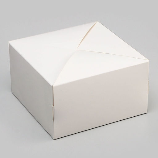 Цена за 2 шт. Коробка под бенто - торт без окна, белая, 14×14×8 см