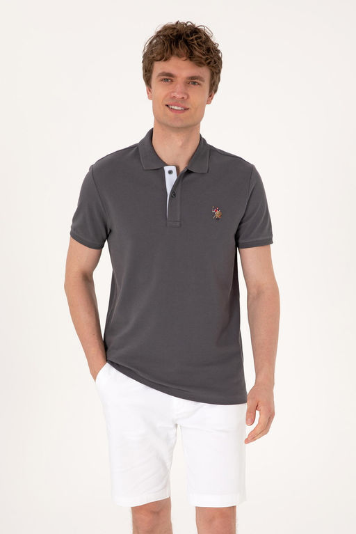Erkek Slim Fit Polo Yaka Antrasit Basic Ti__rt Sepette S_rpriz _ndirim - U.s. polo assn фото 3