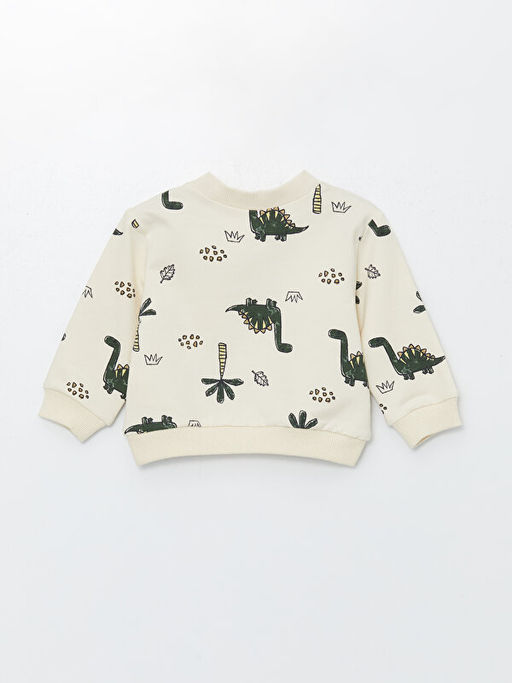 Bisiklet Yaka Bask?l? Erkek Bebek Sweatshirt ve Pantolon 2li Tak?m - Waikiki фото 3