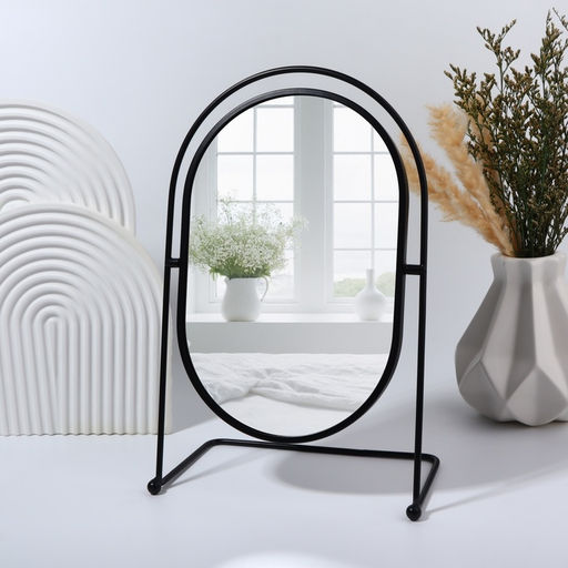 Зеркало настольное «PREMIUM MIRROR», зеркальная поверхность 17.5×26.5 см, цвет чёрный