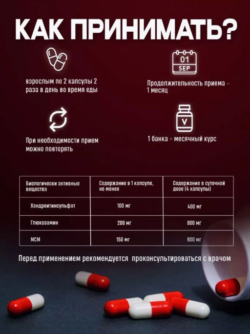 Бад "Хондроитин+Глюкозамин+МСМ" Алфит Плюс 1750