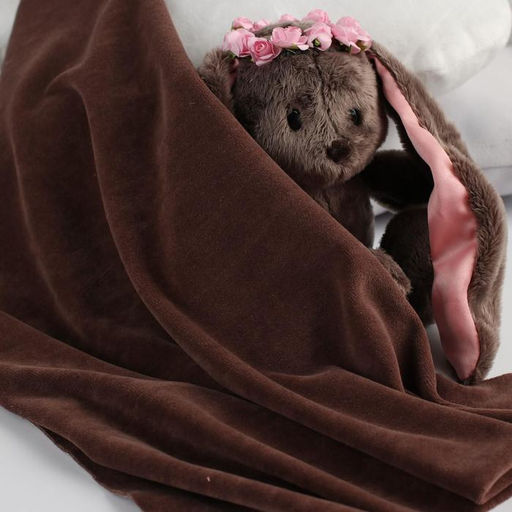 Цена за 2 шт. Ткань для рукоделия, велюр на трикотажной основе, цвет коричневый, лоскут 45 × 50 см