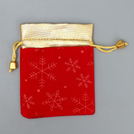 Цена за 5 шт. Мешочек подарочный замша Поздравляю тебя, снежинки, тиснение, 10 х 12 см +/- 1.5 см - Дарите счастье фото 6