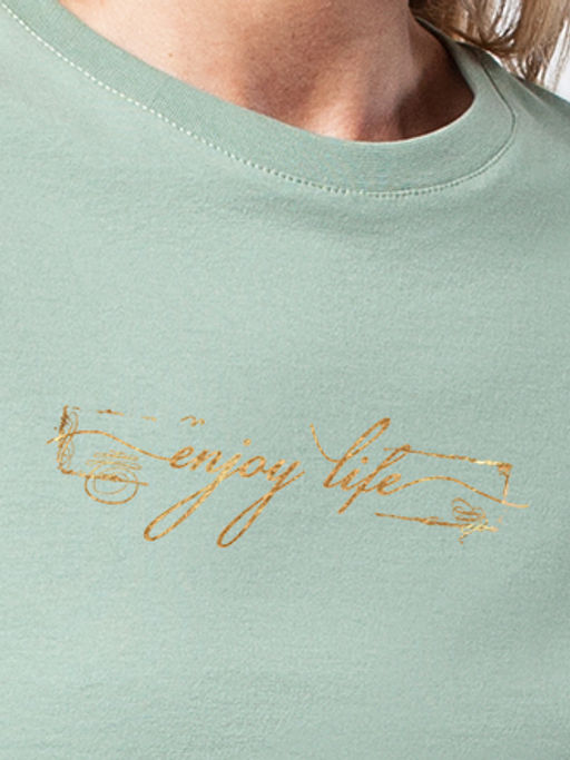 VILATTE / Футболка из премиального хлопка с принтом фольгой  фото 2