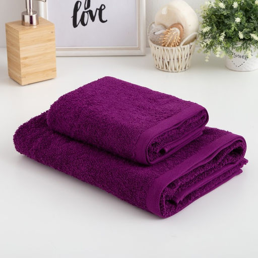 Полотенце махровое Этель Терри 70x140 см, сирень  фото 4