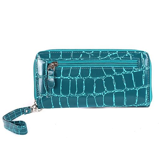 Портмоне женское Cayman-405К н/к, 3 отд, 11 карм, на молнии, бирюза скат (81) 186558  фото 2