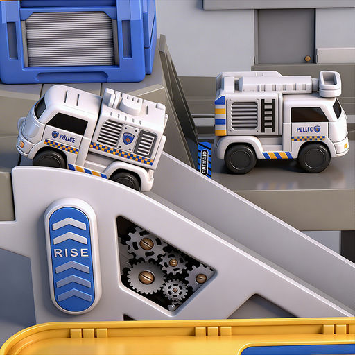 Парковка "Служебный паркинг" (свет, звук, 3 металл машины, самолет) в коробке