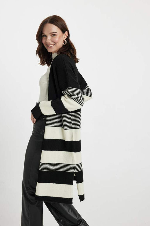 Кардиган стандартного кроя с V-образным вырезом - Defacto фото 8